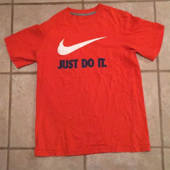 Kids Large Just Do it Orange Nike Tee - Picture 1 of 5